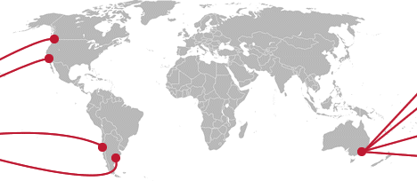 Flights across the Pacific on a round the world ticket